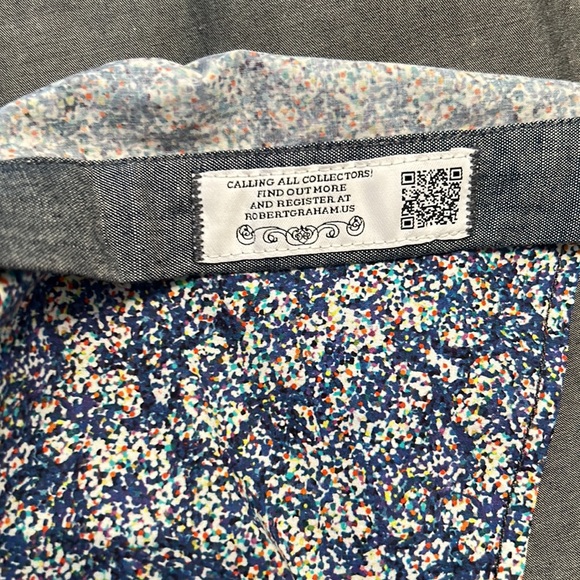 Robert Graham Tailored fit 3X Blue Chambray with Floral front - Picture 14 of 14